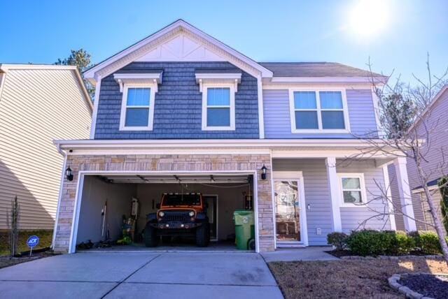 view of front of home with a garage