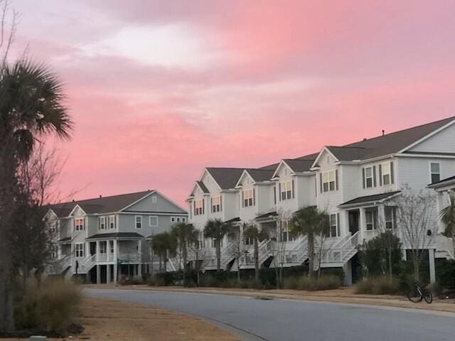 view of front of home with a residential view