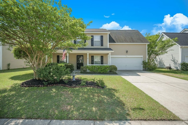 529 Beverly Dr, Summerville, SC 29485 - view of front of property with driveway, a front yard, covered porch, and a garage