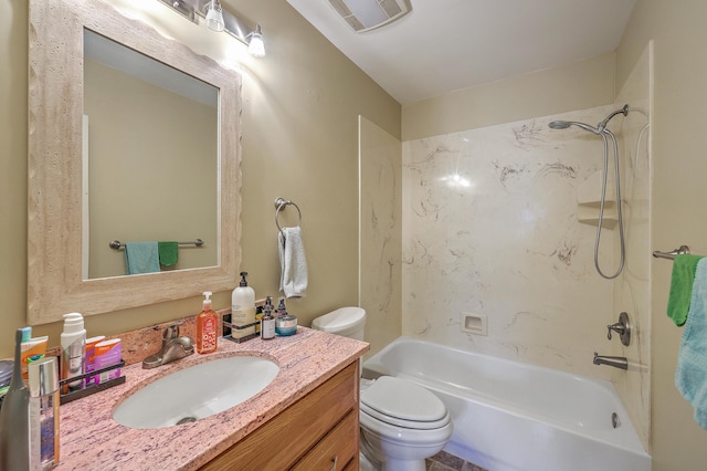 851 Sandlake Dr Unit D, Mount Pleasant, SC 29464 - bathroom featuring toilet, vanity, and shower / washtub combination