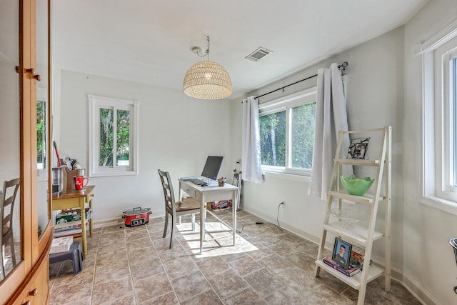 851 Sandlake Dr Unit D, Mount Pleasant, SC 29464 - office area featuring baseboards and stone finish floors
