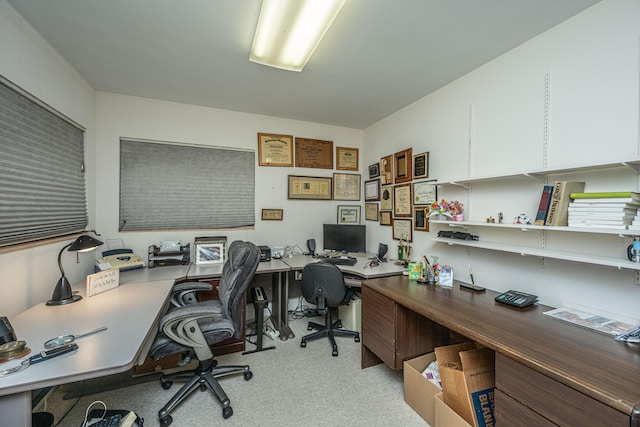 view of carpeted office