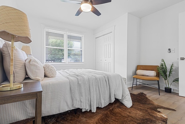 2020 Piper Dr, Charleston, SC 29407 - bedroom with wood finished floors, a closet, and a ceiling fan
