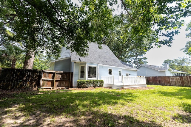 2020 Piper Dr, Charleston, SC 29407 - back of property featuring roof with shingles, a fenced backyard, and a wooden deck