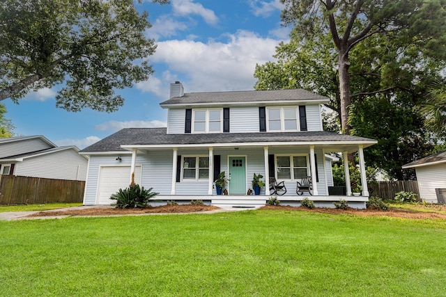 2020 Piper Dr, Charleston, SC 29407 - view of front of house with a chimney, a garage, a porch, and a shingled roof