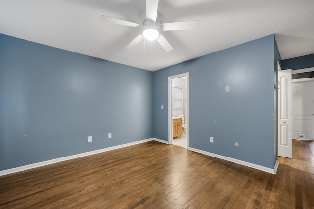 unfurnished room featuring hardwood / wood-style flooring and ceiling fan