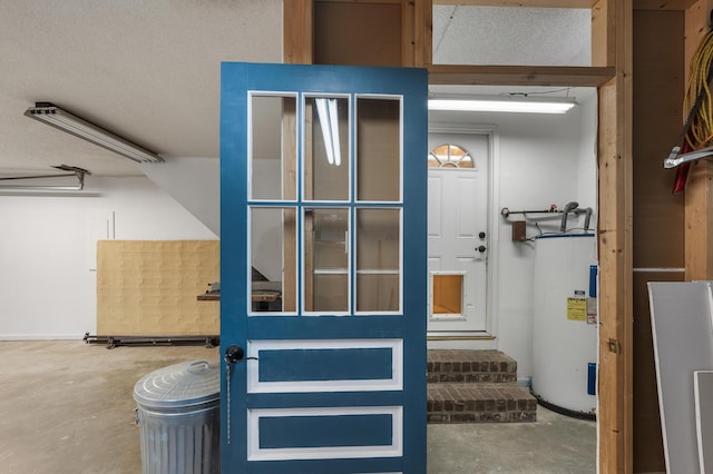 interior space featuring electric water heater