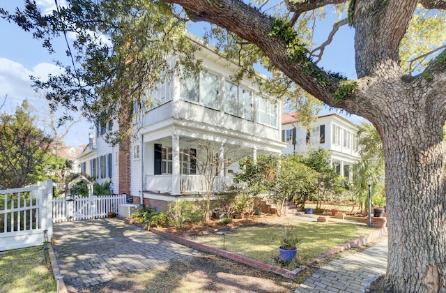 view of neoclassical home