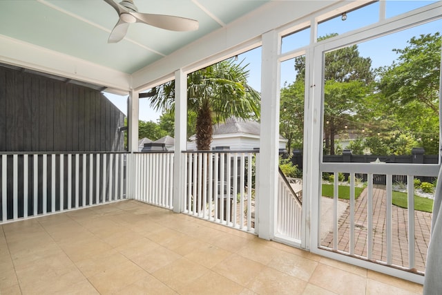 861 Center Park St, Charleston, SC 29492 - unfurnished sunroom with a ceiling fan