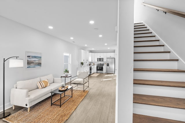 living room featuring light hardwood / wood-style floors