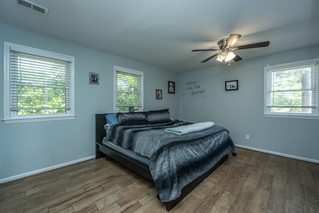 565 Estates Dr, Walterboro, SC 29488 - bedroom with wood finished floors and a ceiling fan