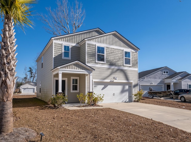 view of front of home with a garage