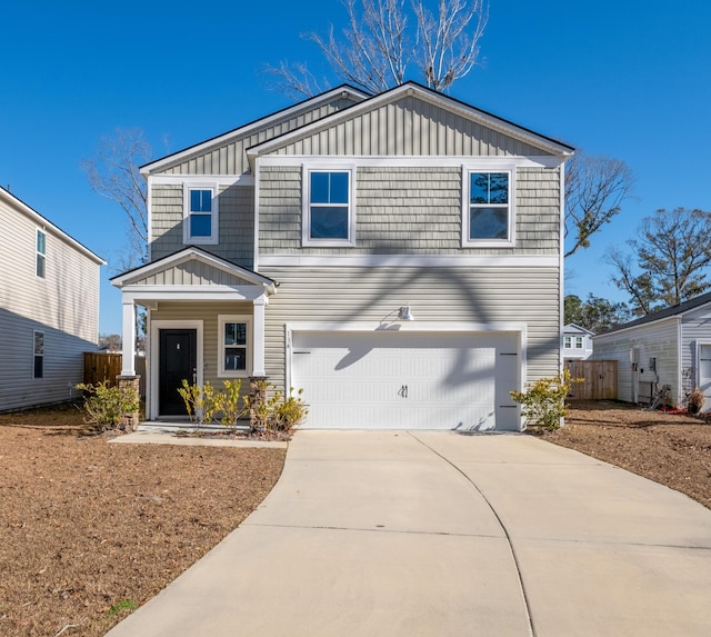 view of front of house featuring a garage