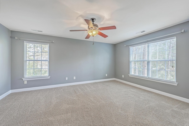 401 Waring St, Summerville, SC 29483 - carpeted empty room with visible vents, baseboards, and ceiling fan