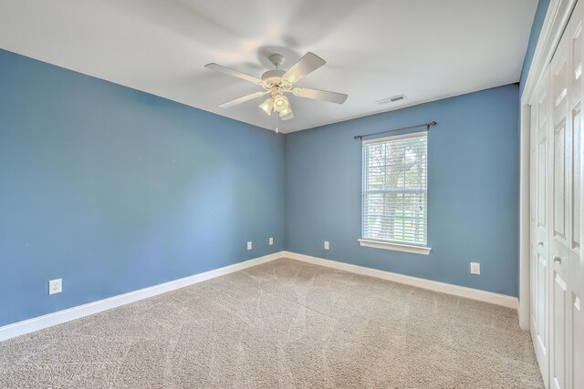 401 Waring St, Summerville, SC 29483 - spare room with visible vents, baseboards, ceiling fan, and carpet floors