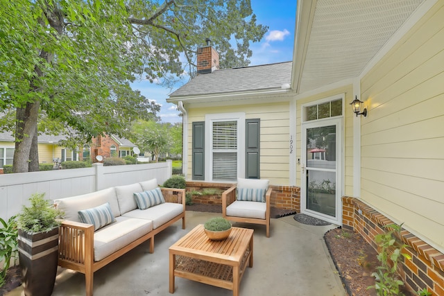 view of patio / terrace featuring an outdoor living space