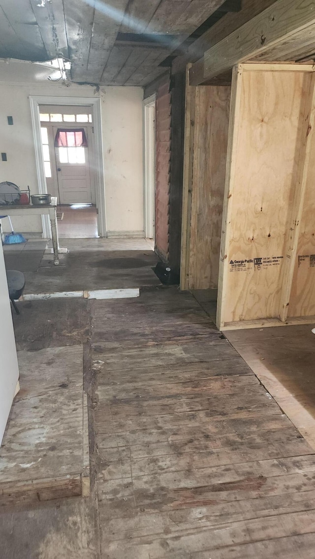 hallway featuring wood finished floors