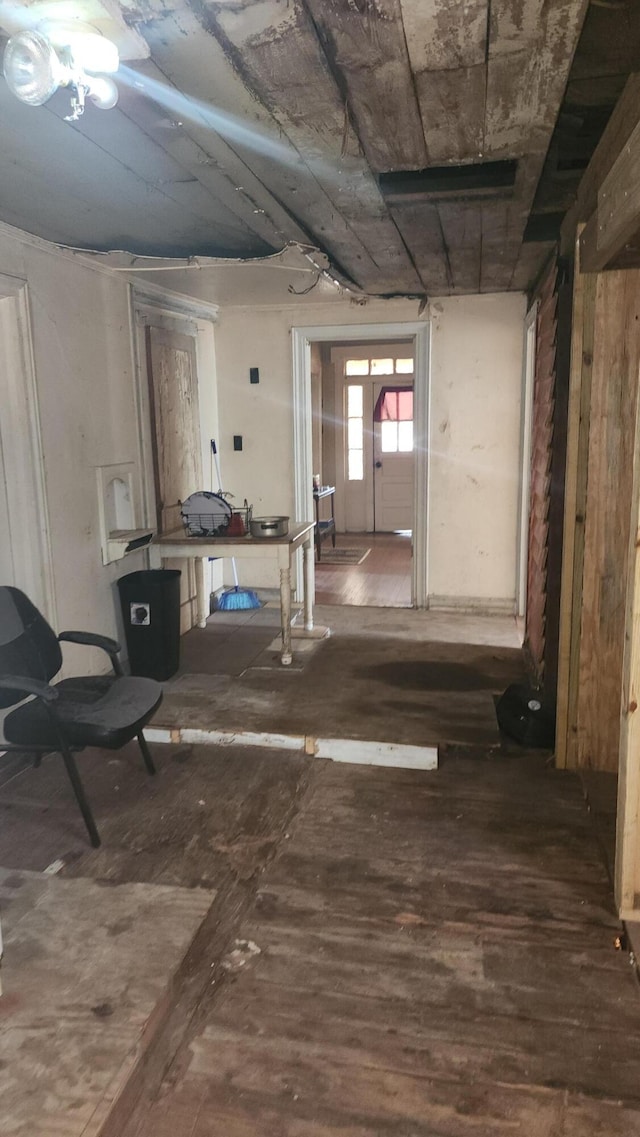 interior space with wood finished floors