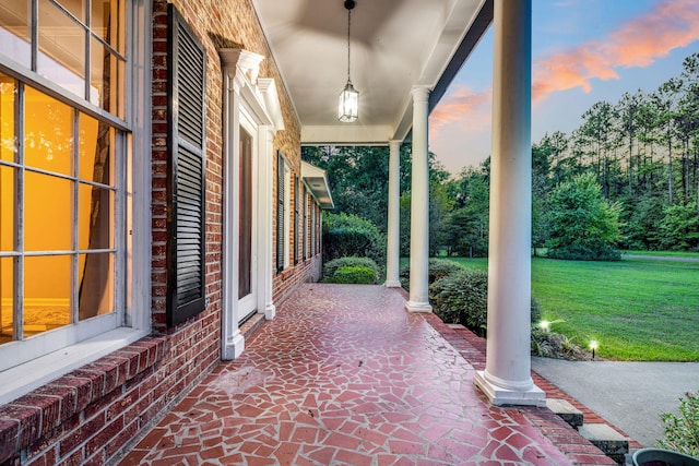 598 Maple Branch Rd, Reevesville, SC 29471 - covered porch featuring a yard