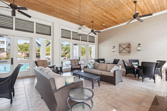2244 Ashley Crossing Dr Unit 621, Charleston, SC 29414 - view of patio / terrace featuring ceiling fan, french doors, and an outdoor hangout area