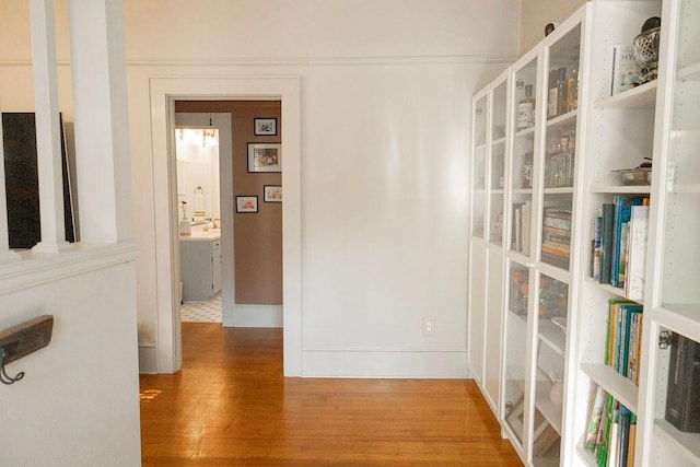 203 Weiters St, Walterboro, SC 29488 - hallway featuring wood finished floors and baseboards