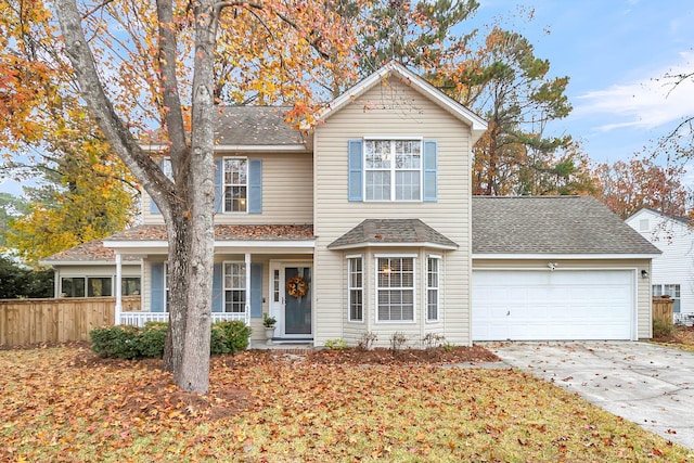 front of property featuring a garage