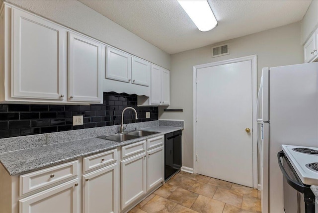 kitchen featuring white cabinetry, stainless steel range, dishwasher, and sink