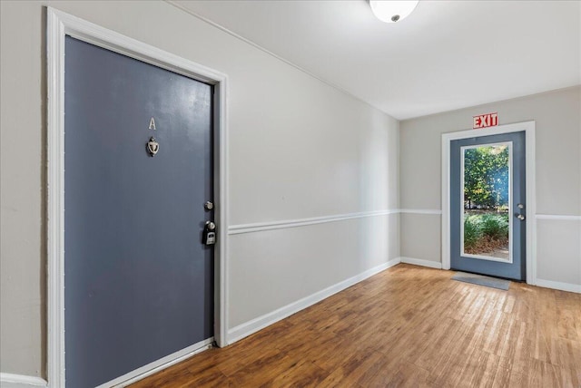 entrance foyer with hardwood / wood-style floors