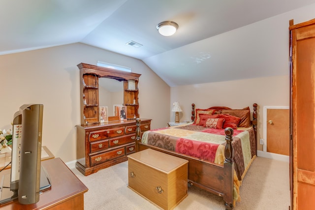 404 Norwood Ct, Moncks Corner, SC 29461 - bedroom featuring lofted ceiling and light carpet