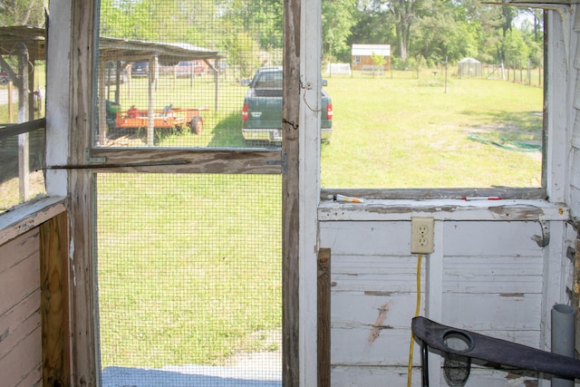 view of yard with exterior structure