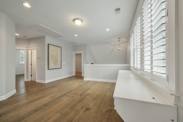 interior space featuring dark hardwood / wood-style flooring