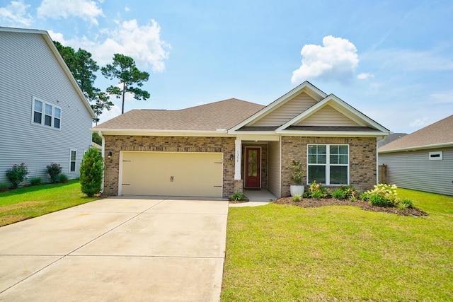 1250 Hammrick Ln, Johns Island, SC 29455 - view of front of property with brick siding, a garage, driveway, and a front lawn