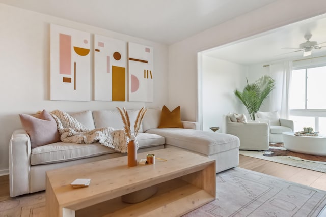 1815 Long Bend Dr, Seabrook Island, SC 29455 - living area featuring ceiling fan and wood finished floors