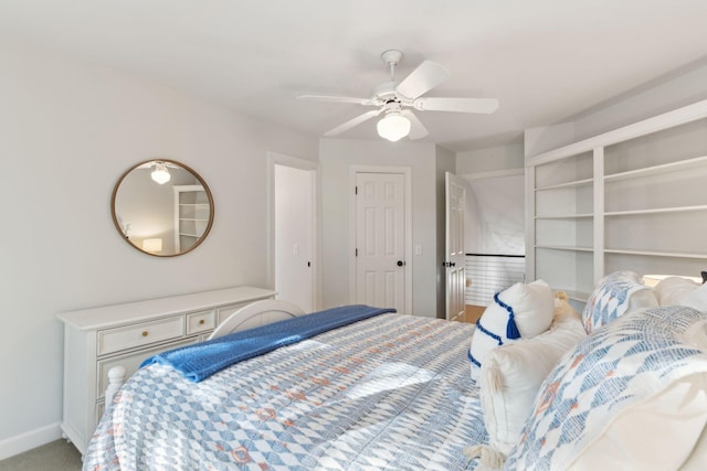 bedroom featuring ceiling fan