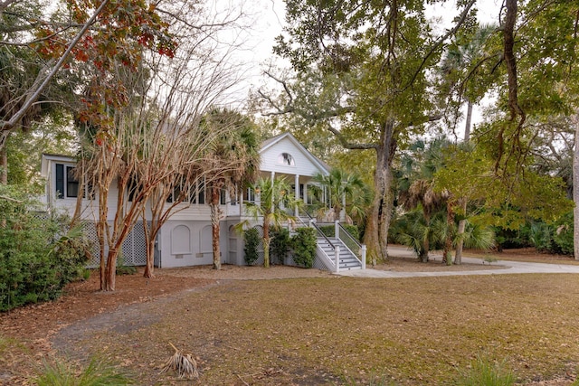 view of yard with a porch