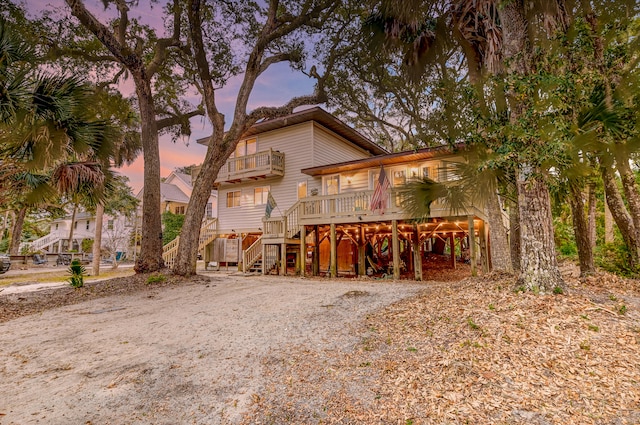 view of front of house with a deck