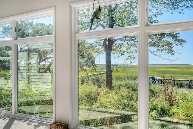 doorway to outside featuring a rural view