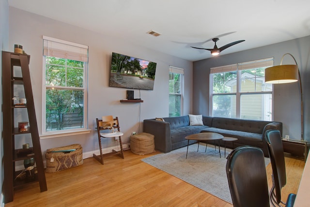 5134 E Liberty Park Cir N, Charleston, SC 29405 - living area featuring wood finished floors and ceiling fan