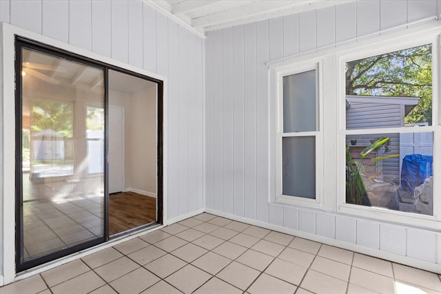 1383 Camp Rd Unit C, Charleston, SC 29412 - spare room with light tile patterned flooring and beam ceiling