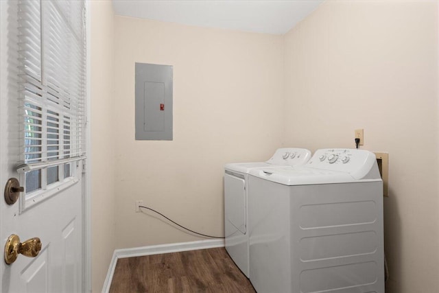 1383 Camp Rd Unit C, Charleston, SC 29412 - washroom featuring electric panel, washer and dryer, and wood finished floors