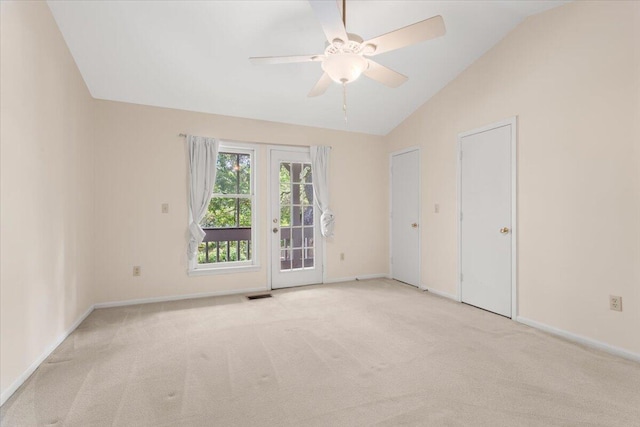 1383 Camp Rd Unit C, Charleston, SC 29412 - empty room with carpet, vaulted ceiling, and ceiling fan