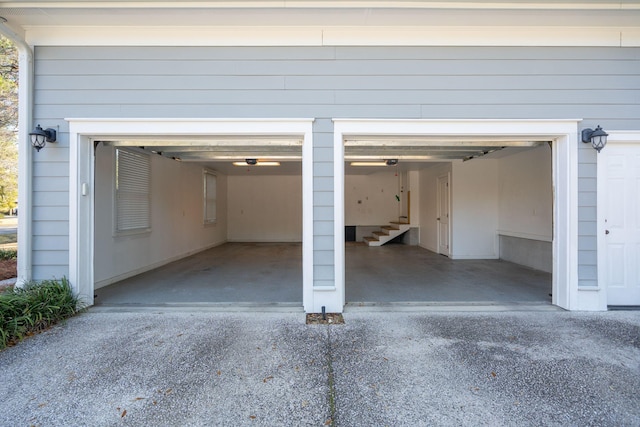 garage with driveway