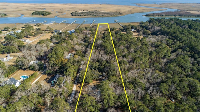 0 Doar Rd, Awendaw, SC 29429 - aerial overview of property's location with a nearby body of water and property boundaries highlighted
