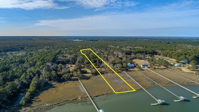0 Doar Rd, Awendaw, SC 29429 - drone / aerial view of a heavily wooded area and a nearby body of water