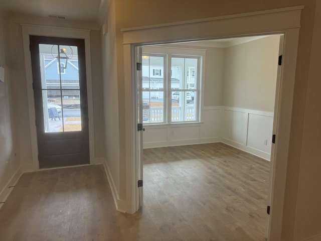 foyer featuring light hardwood / wood-style flooring