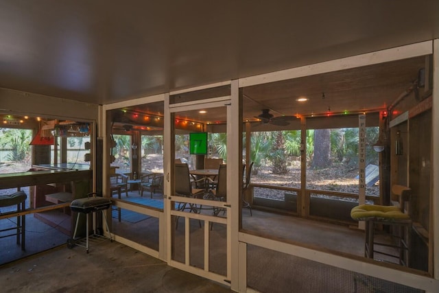 818 Club Cottage Ct, Edisto Beach, SC 29438 - sunroom / solarium featuring ceiling fan