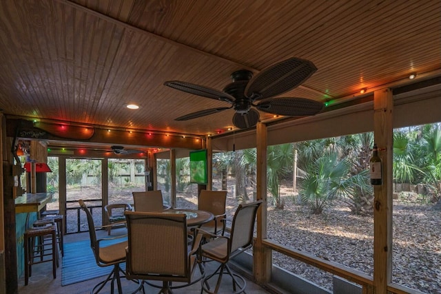 818 Club Cottage Ct, Edisto Beach, SC 29438 - sunroom / solarium featuring wooden ceiling