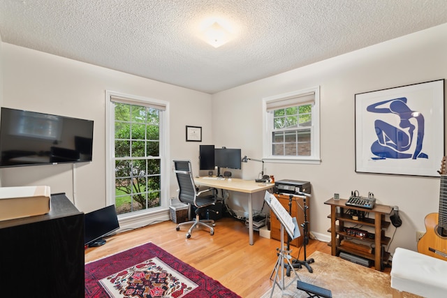 614 Beauregard St, Charleston, SC 29412 - office with wood finished floors, plenty of natural light, and a textured ceiling