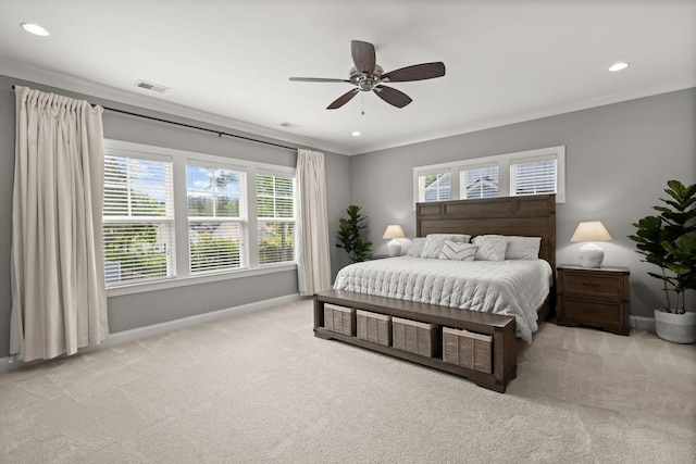 4019 Cascades Thrust, Summerville, SC 29483 - carpeted bedroom with ornamental molding, baseboards, visible vents, and multiple windows