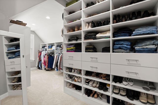 4019 Cascades Thrust, Summerville, SC 29483 - walk in closet featuring light colored carpet and vaulted ceiling